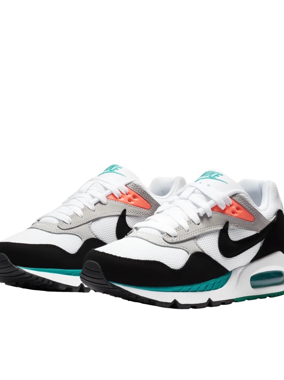 Nike White Black Teal Coral Running Sneakers